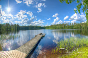 Wooden pier on a Finnish lake